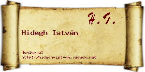 Hidegh István névjegykártya