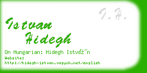 istvan hidegh business card